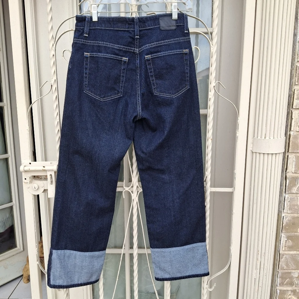 AG Adriano Goldschmied The Brett High Waisted Crop Straight Leg Jeans  Size 29 - Picture 8 of 16
